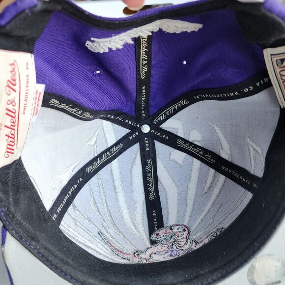 Toronto Raptors Mitchell & Ness Purple Hardwood Classics Earthquake Snapback Hat - Picture 6 of 15